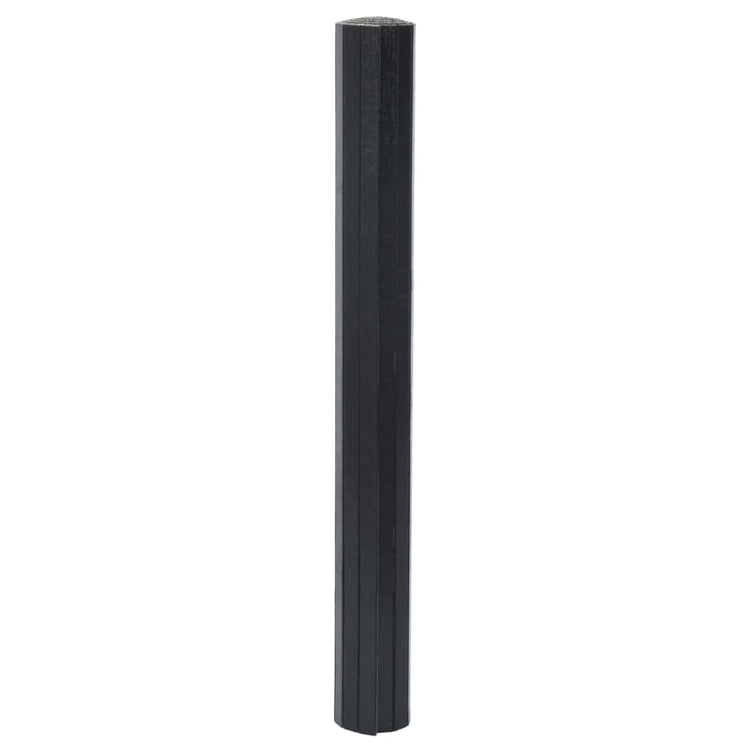 Tappeto Rettangolare Nero 70x200 cm in Bambù 376744