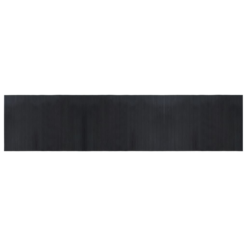 Tappeto Rettangolare Nero 70x300 cm in Bambù 376750