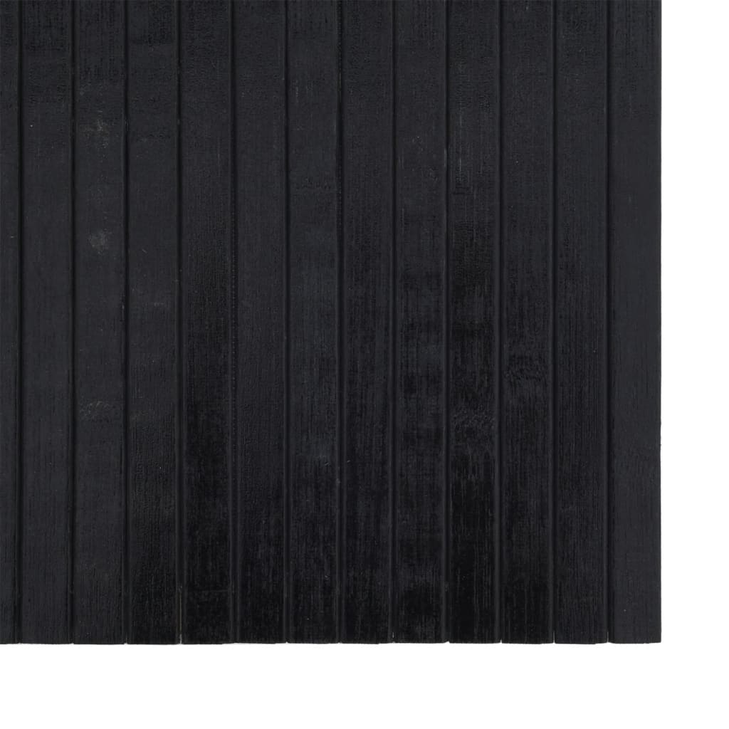 Tappeto Rettangolare Nero 70x300 cm in Bambù 376750