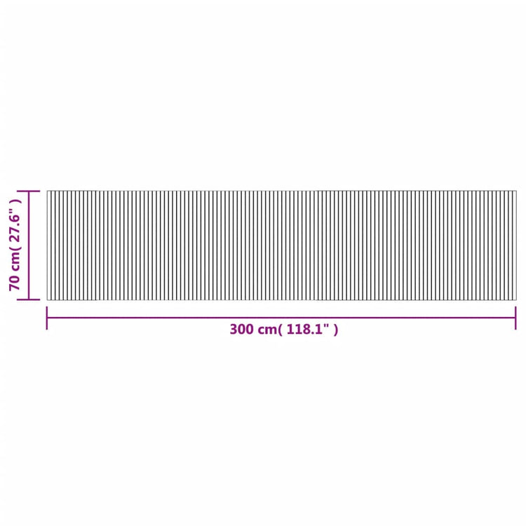 Tappeto Rettangolare Marrone 70x300 cm in Bambù 376752