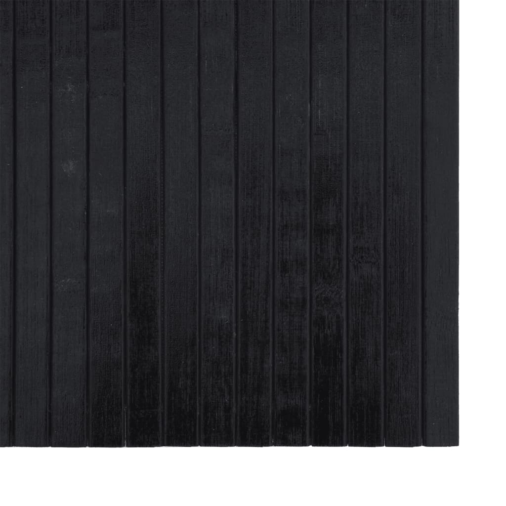 Tappeto Rettangolare Nero 70x400 cm in Bambù 376756