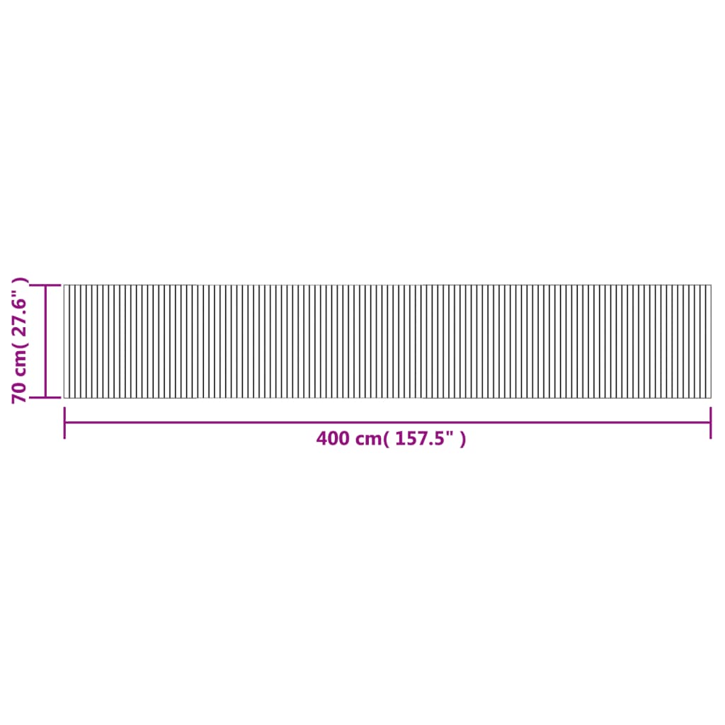 Tappeto Rettangolare Marrone 70x400 cm in Bambù 376758