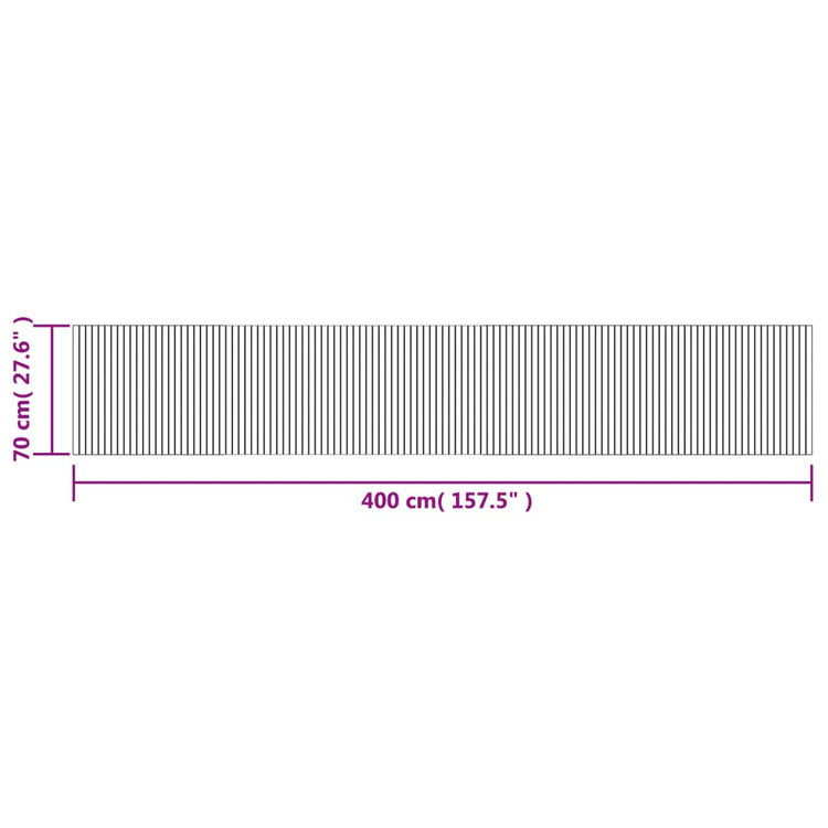 Tappeto Rettangolare Marrone 70x400 cm in Bambù 376758