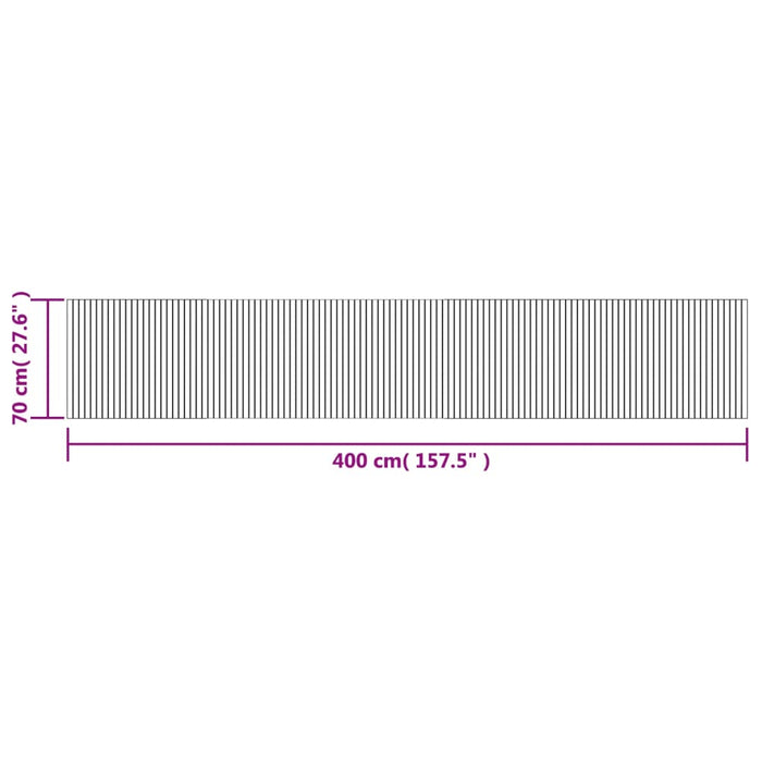 Tappeto Rettangolare Marrone Scuro 70x400 cm in Bambù 376761