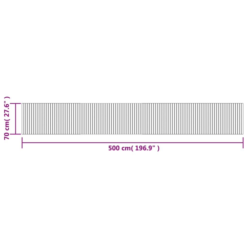 Tappeto Rettangolare Marrone 70x500 cm in Bambù 376764