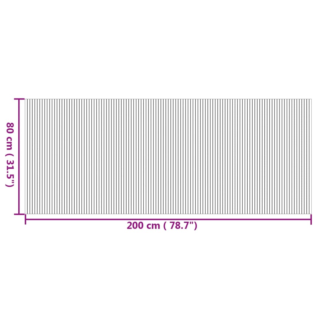 Tappeto Rettangolare Natura 80x200 cm in Bambù 376775