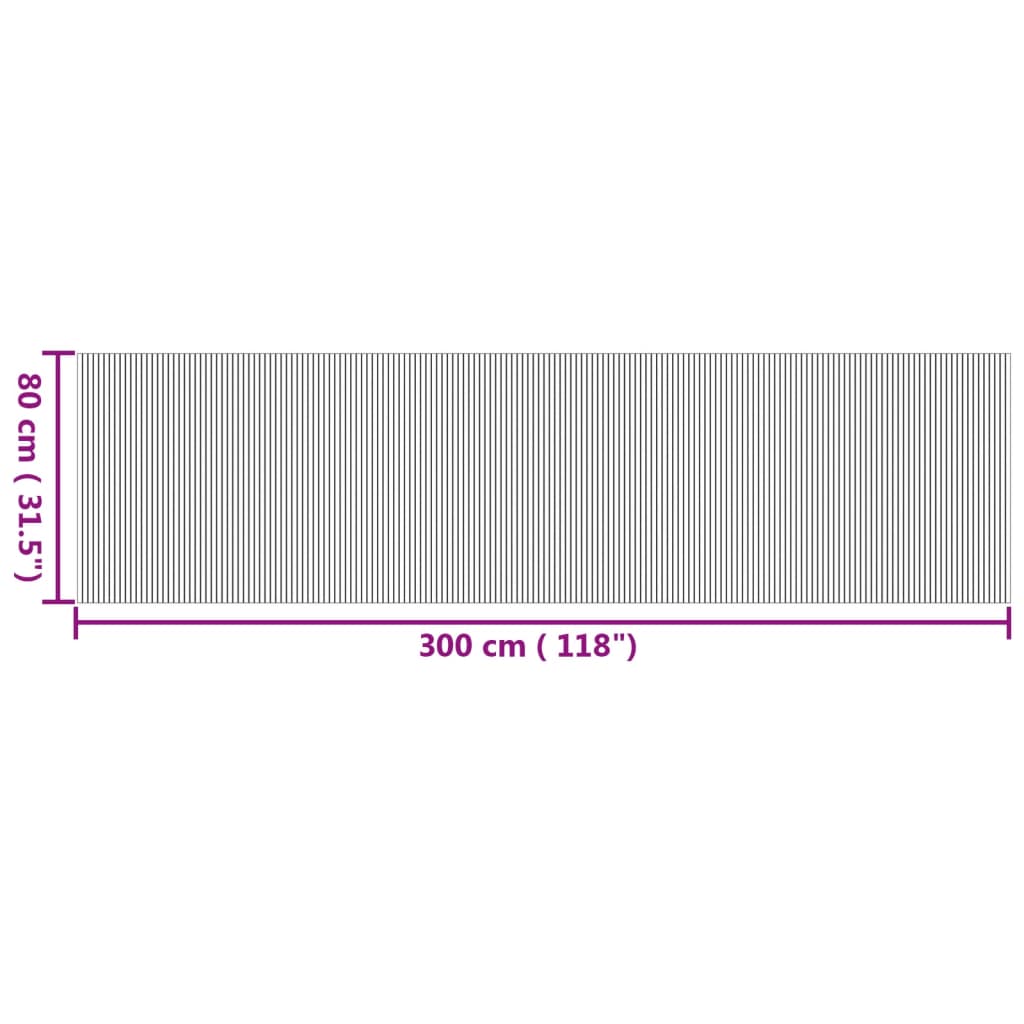 Tappeto Rettangolare Natura 80x300 cm in Bambù 376781