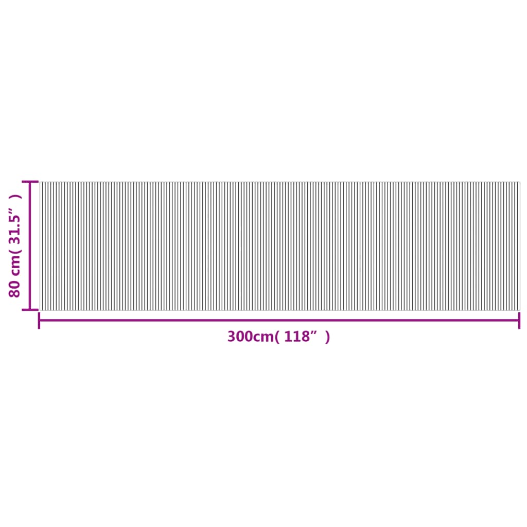 Tappeto Rettangolare Grigio 80x300 cm in Bambù 376784