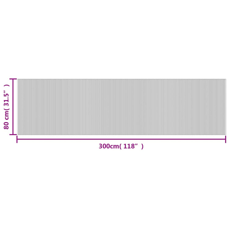 Tappeto Rettangolare Grigio 80x300 cm in Bambù 376784