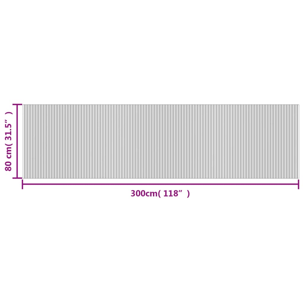 Tappeto Rettangolare Marrone Scuro 80x300 cm in Bambù 376785