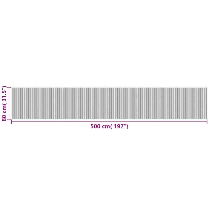 Tappeto Rettangolare Grigio 80x500 cm in Bambù 376796