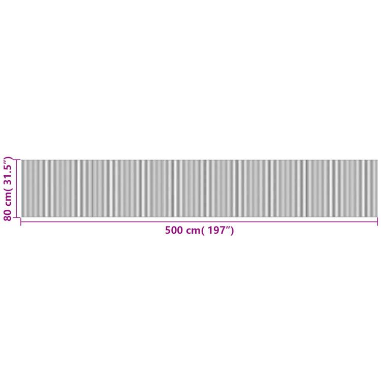 Tappeto Rettangolare Marrone Scuro 80x500 cm in Bambù 376797