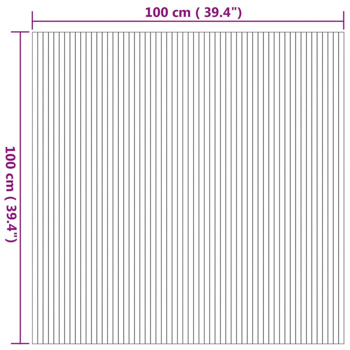 Tappeto Rettangolare Naturale 100x100 cm in Bambù 376799