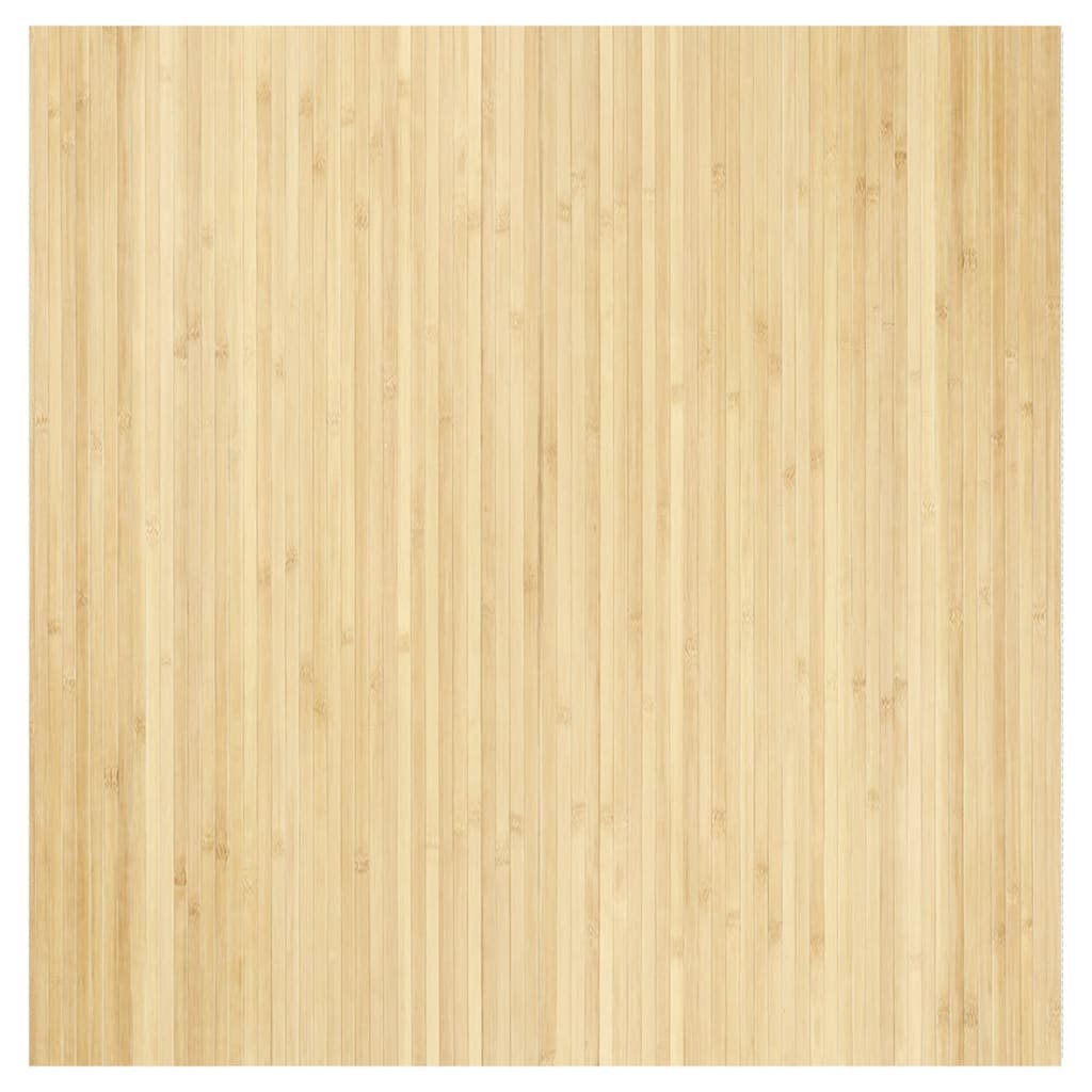 Tappeto Rettangolare Naturale Chiaro 100x100 cm in Bambù 376801