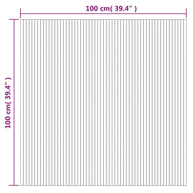 Tappeto Rettangolare Naturale Chiaro 100x100 cm in Bambù 376801