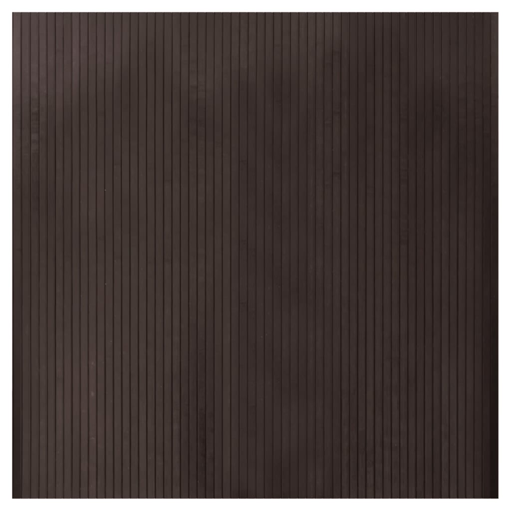 Tappeto Rettangolare Marrone Scuro 100x100 cm in Bambù 376803