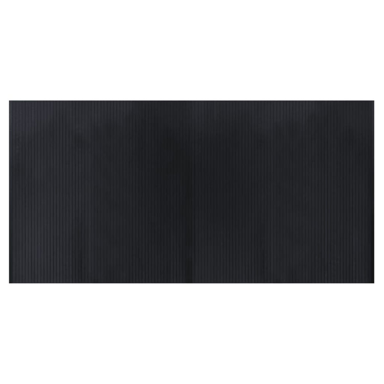 Tappeto Rettangolare Nero 100x200 cm in Bambù 376804