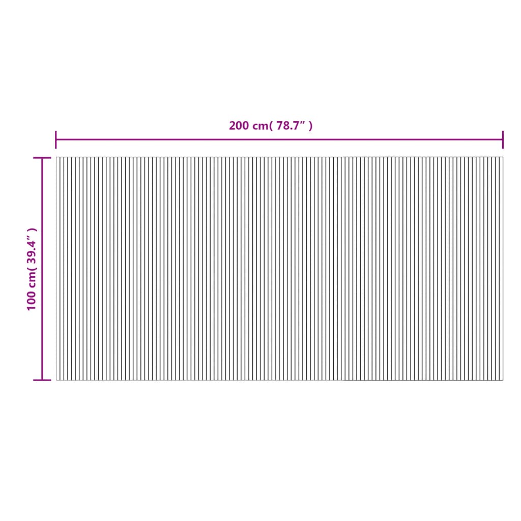 Tappeto Rettangolare Marrone 100x200 cm in Bambù 376806