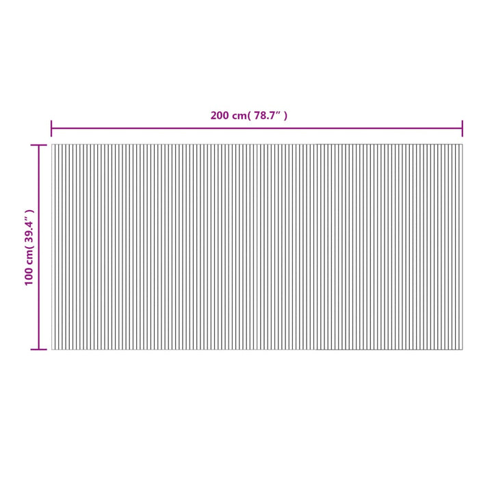 Tappeto Rettangolare Marrone 100x200 cm in Bambù 376806