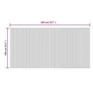 Tappeto Rettangolare Naturale Chiaro 100x200 cm in Bambù 376807