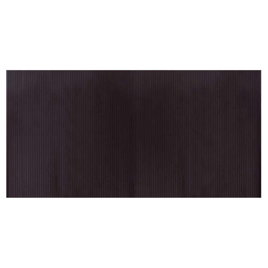 Tappeto Rettangolare Marrone Scuro 100x200 cm in Bambù 376809