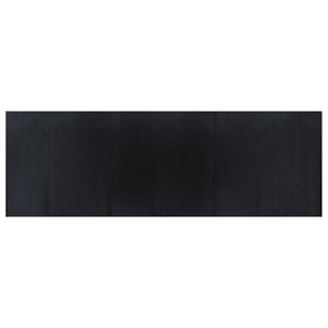 Tappeto Rettangolare Nero 100x300 cm in Bambù 376810