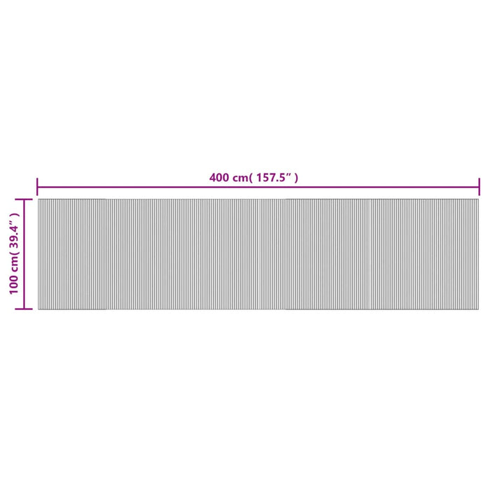 Tappeto Rettangolare Naturale 100x400 cm in Bambù 376817