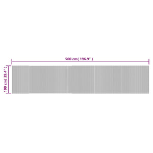 Tappeto Rettangolare Natura Chiaro 100x500 cm in Bambù 376825