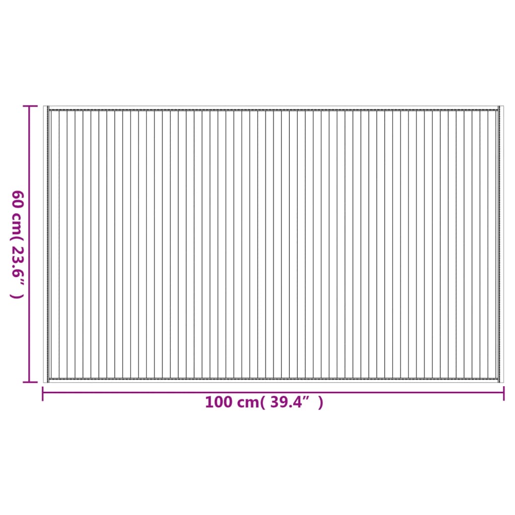 Tappeto Rettangolare Grigio 60x100 cm in Bambù 376832