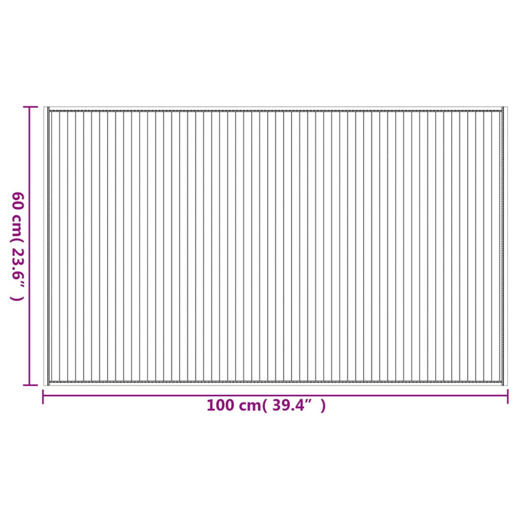 Tappeto Rettangolare Marrone Scuro 60x100 cm in Bambù 376833