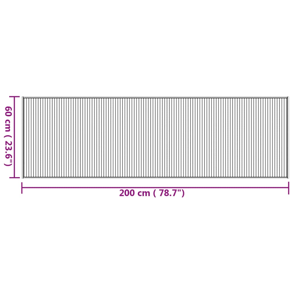 Tappeto Rettangolare Naturale 60x200 cm in Bambù 376835