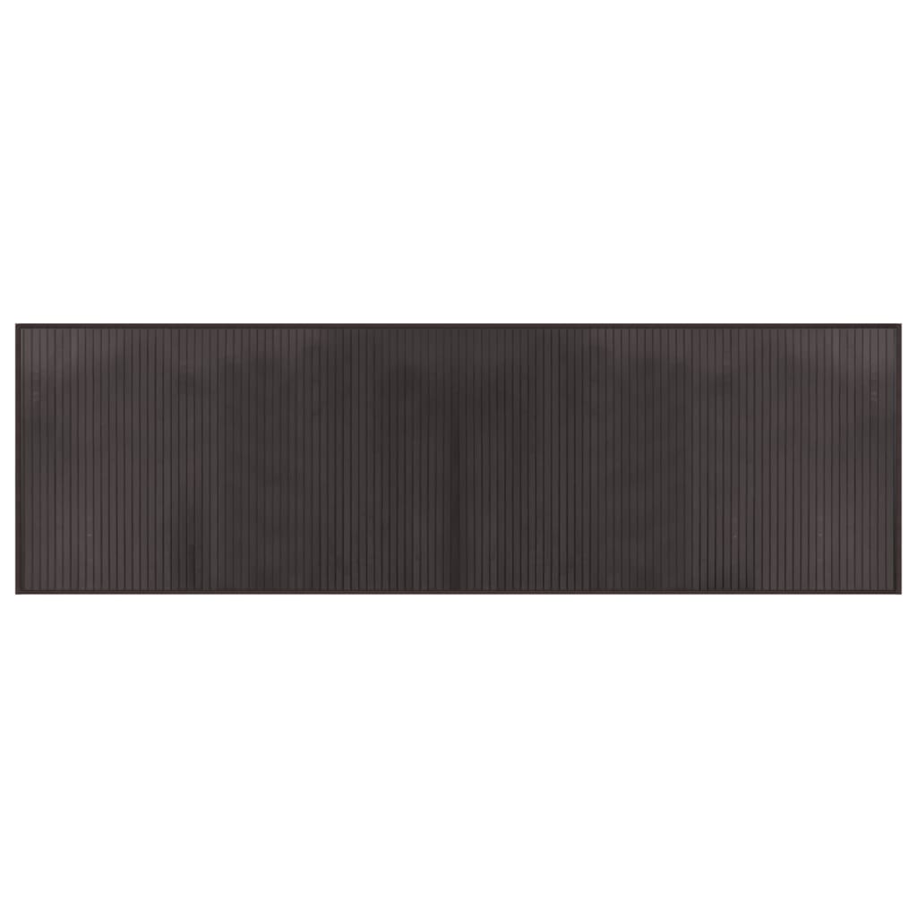 Tappeto Rettangolare Marrone Scuro 60x200 cm in Bambù 376839