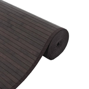 Tappeto Rettangolare Marrone Scuro 60x200 cm in Bambù 376839