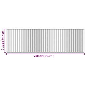 Tappeto Rettangolare Marrone Scuro 60x200 cm in Bambù 376839