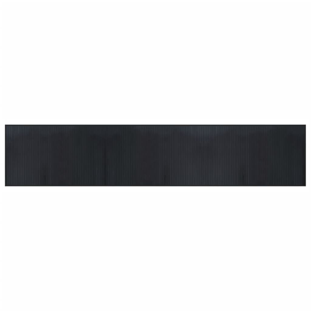 Tappeto Rettangolare Nero 60x300 cm in Bambù 376840