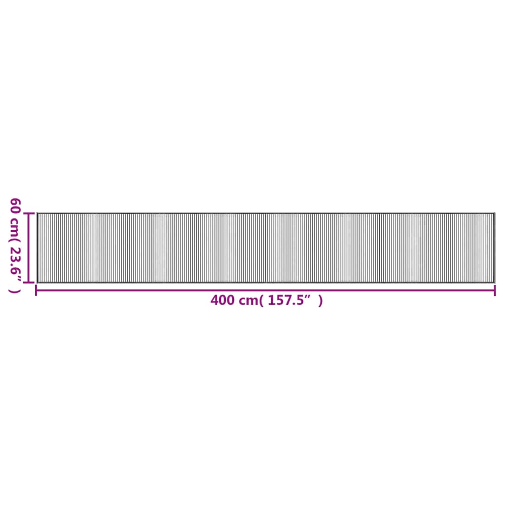 Tappeto Rettangolare Marrone 60x400 cm in Bambù 376848