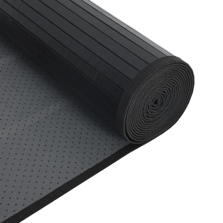 Tappeto Rettangolare Nero 60x1000 cm in Bambù 376858