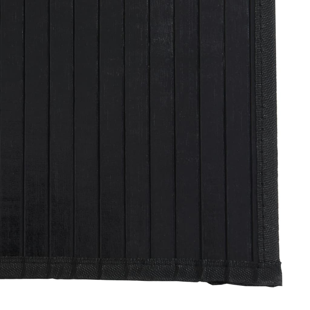 Tappeto Rettangolare Nero 60x1000 cm in Bambù 376858