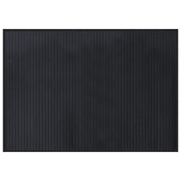 Tappeto Rettangolare Nero 70x100 cm in Bambù 376864