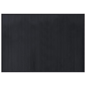 Tappeto Rettangolare Nero 70x100 cm in Bambù 376864