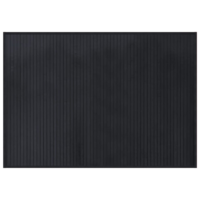 Tappeto Rettangolare Nero 70x100 cm in Bambù 376864