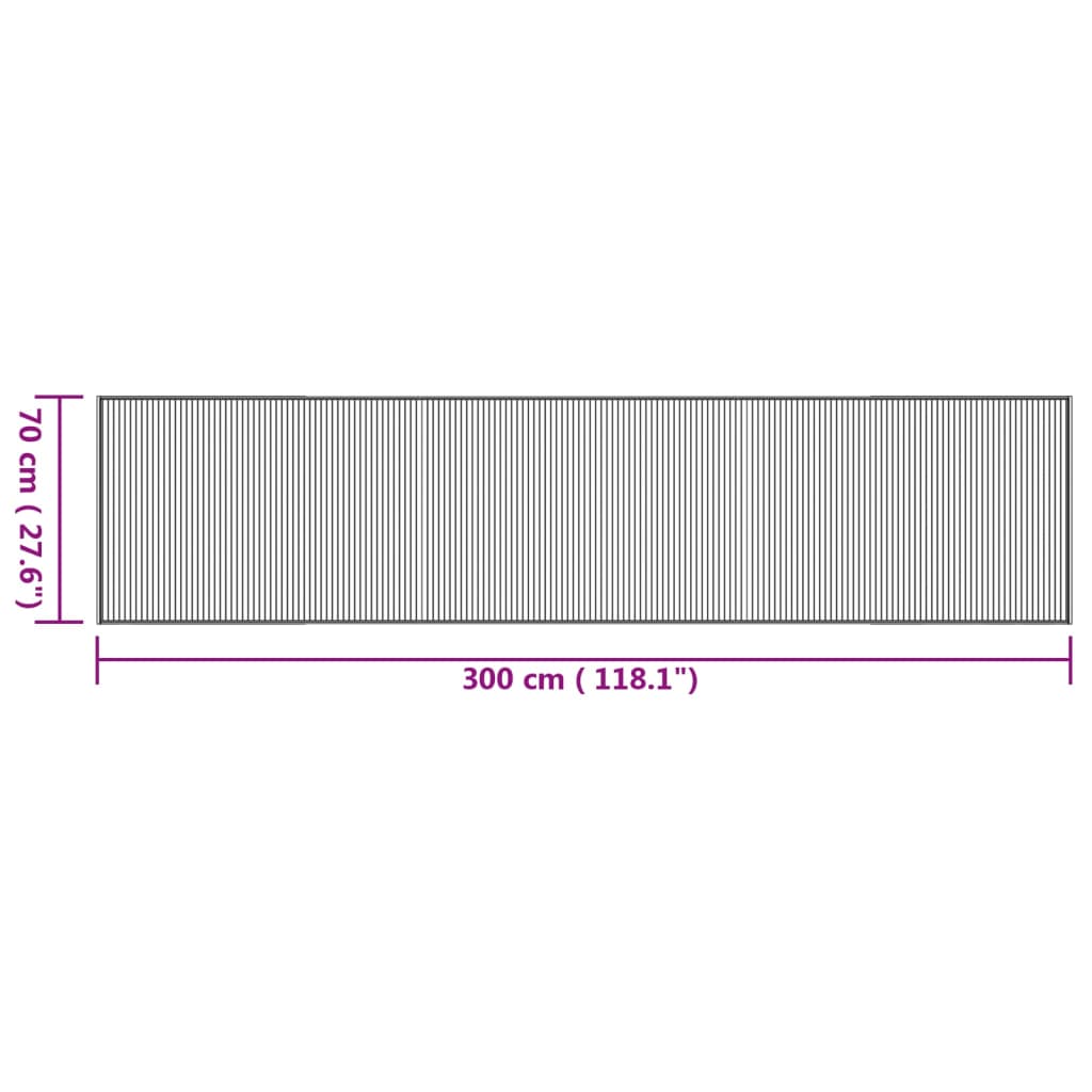 Tappeto Rettangolare Natura 70x300 cm in Bambù 376877