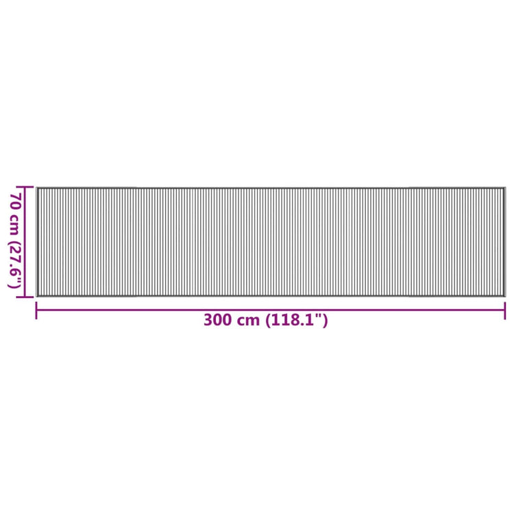 Tappeto Rettangolare Natura Chiaro 70x300 cm in Bambù 376879