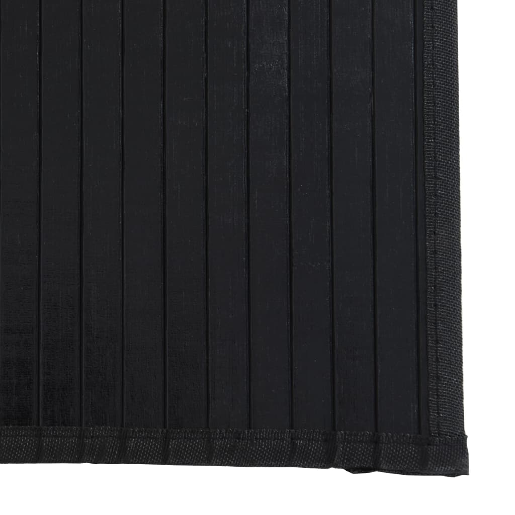 Tappeto Rettangolare Nero 70x400 cm in Bambù 376882