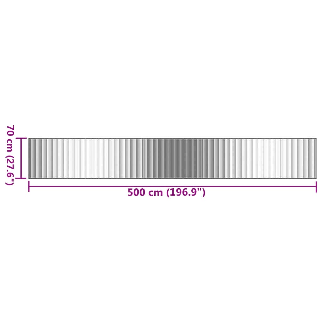 Tappeto Rettangolare Natura Chiaro 70x500 cm in Bambù 376891