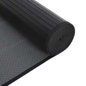 Tappeto Rettangolare Nero 70x1000 cm in Bambù 376894