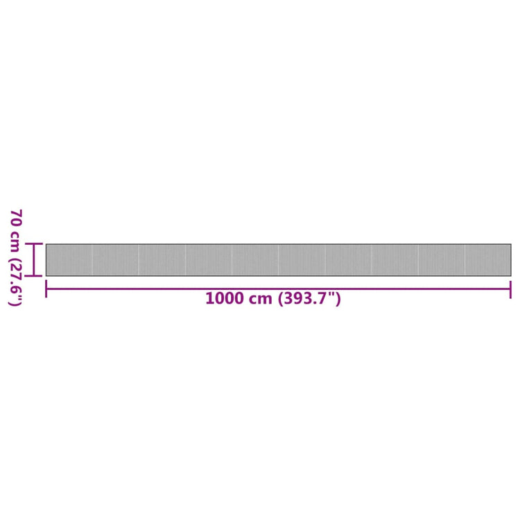 Tappeto Rettangolare Grigio 70x1000 cm in Bambù 376898