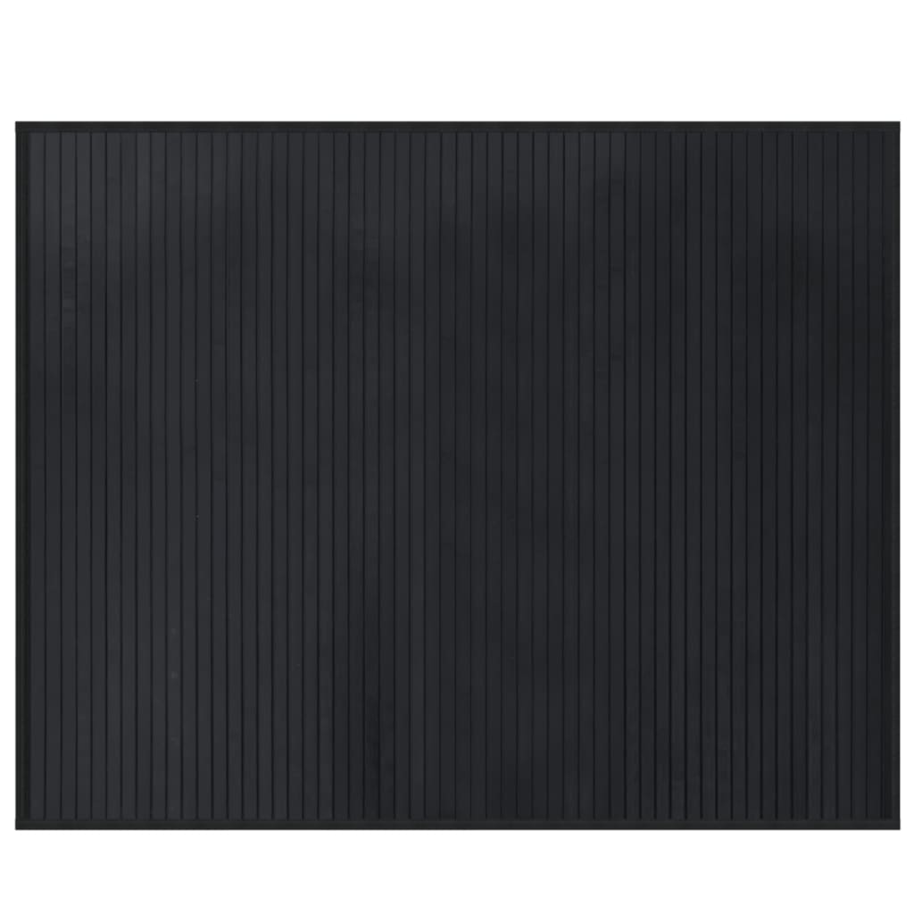 Tappeto Rettangolare Nero 80x100 cm in Bambù 376900