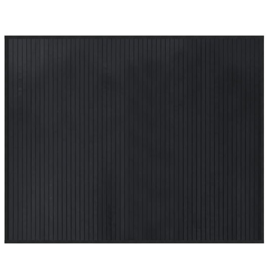 Tappeto Rettangolare Nero 80x100 cm in Bambù 376900