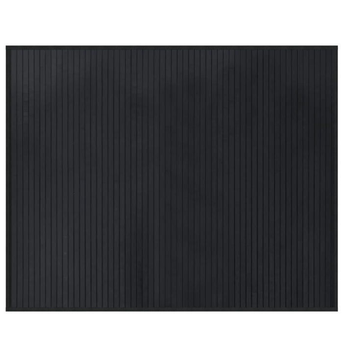 Tappeto Rettangolare Nero 80x100 cm in Bambù 376900